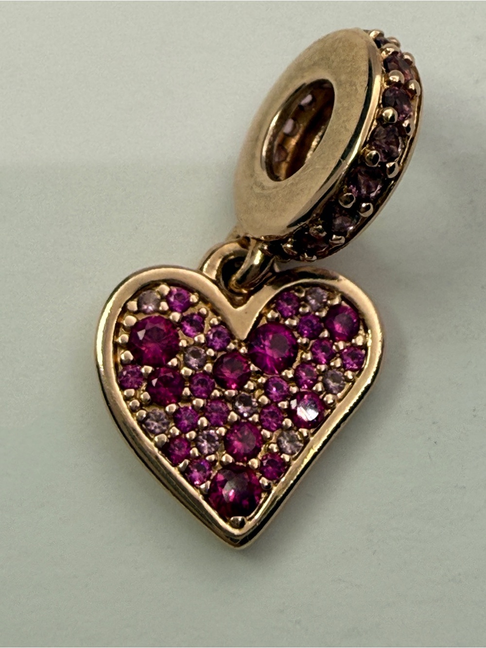 Retired Pandora Rose Pavé Freehand Heart Dangle Charm 789565C01